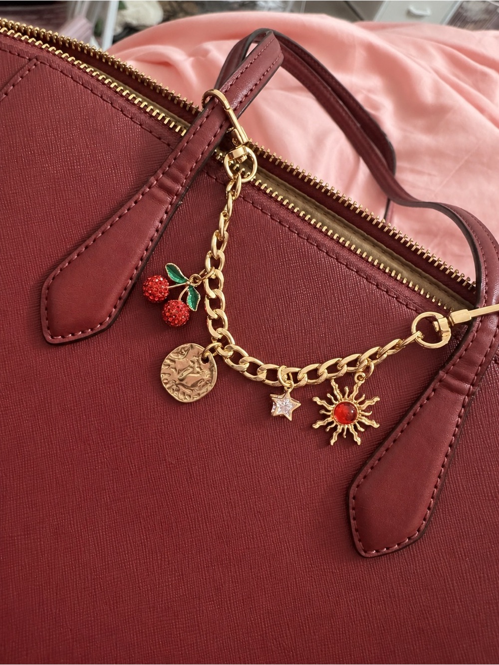 Women's Cherry Purse / Wallet Bag Charm